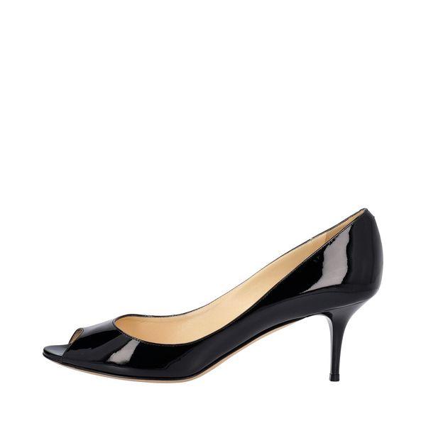 Patent Evelyn Peep Toe Pumps Black