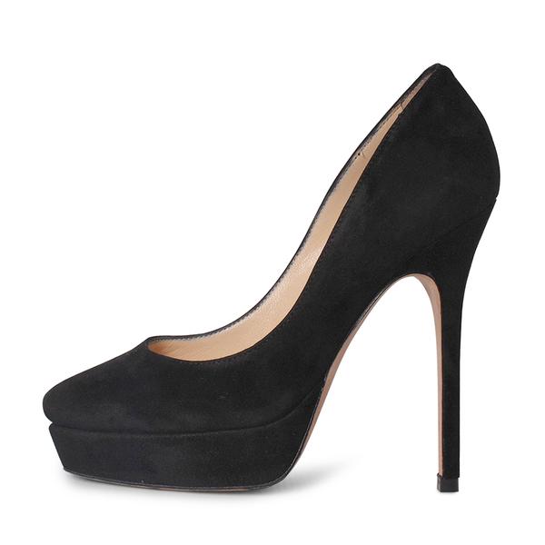 Suede Platform Pumps Black