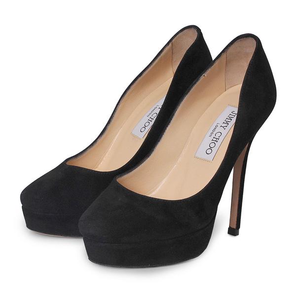 Suede Platform Pumps Black