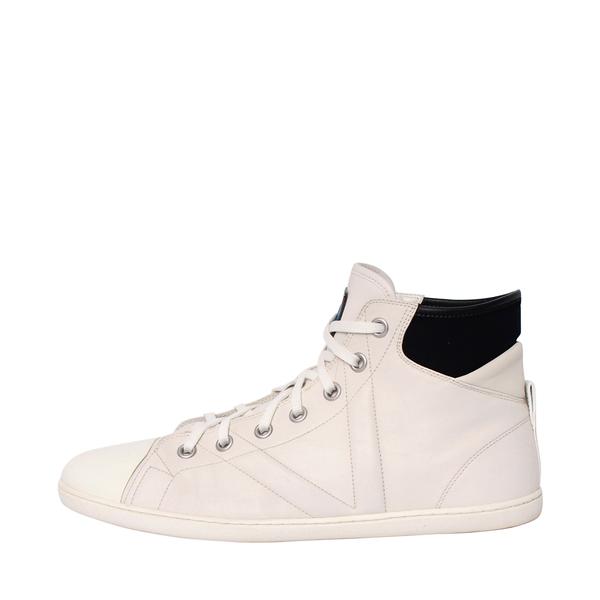 Leather High Top Sneakers White/Black