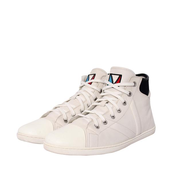 Leather High Top Sneakers White/Black