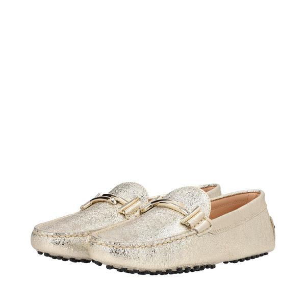 Metallic Gommino Driving Loafers Gold