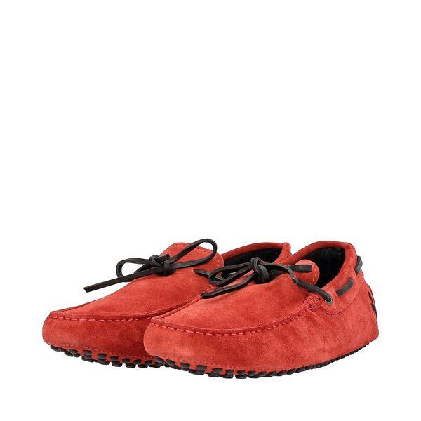 Suede Driving Loafers Red