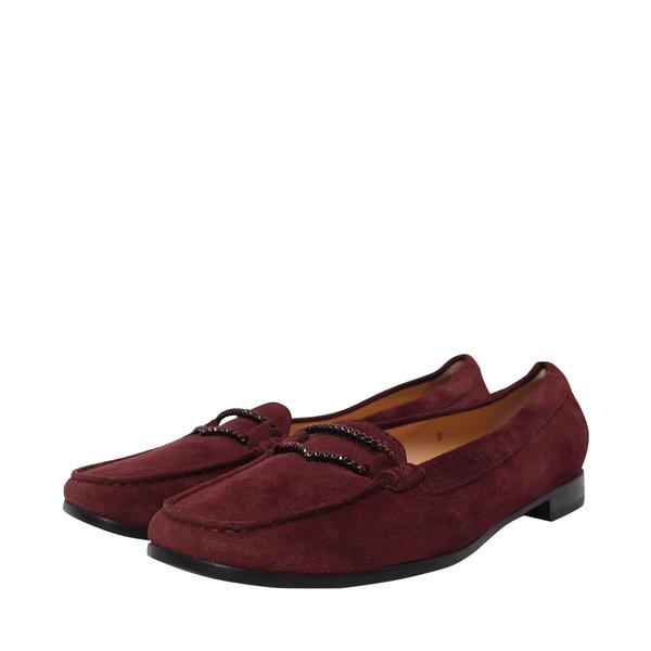 Suede Embellished Loafers Purple