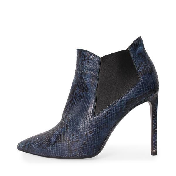 Leather Python Embossed Ankle Boots Blue