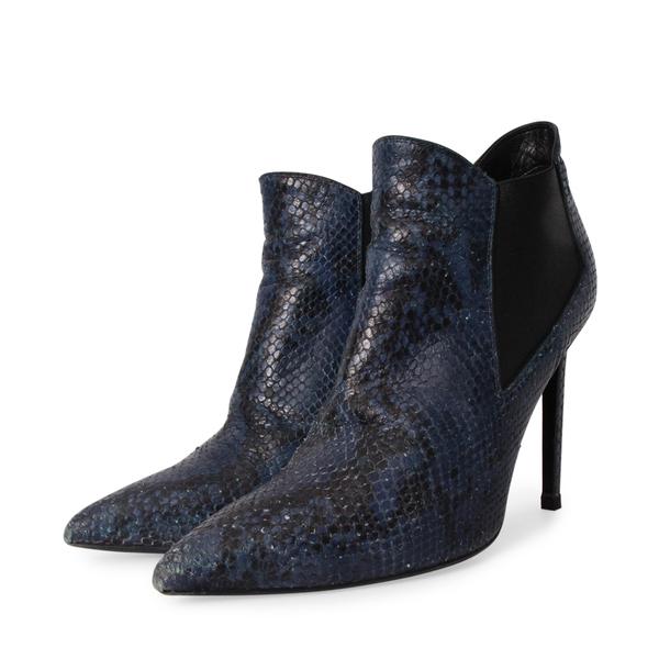 Leather Python Embossed Ankle Boots Blue