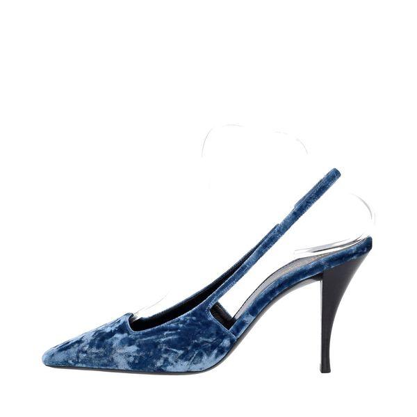 Velvet Tom Slingback Pumps Blue