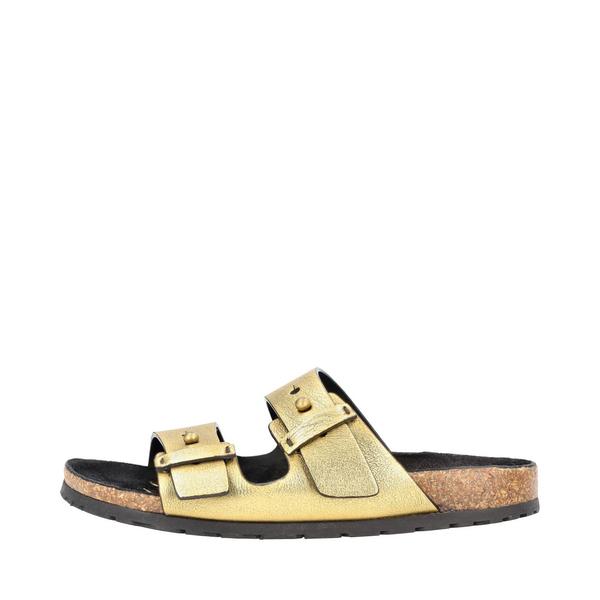 Leather Jimmy Sandals Metallic Gold