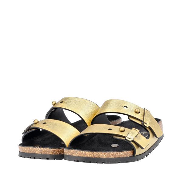 Leather Jimmy Sandals Metallic Gold