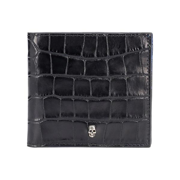 Croc Embossed Bi-Fold Wallet Black/Blue