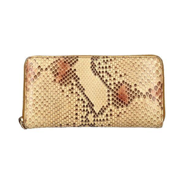 Snakeskin Marrakech Zip Around Wallet Beige