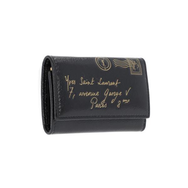 Patent Leather Y-Mail Key Case Black