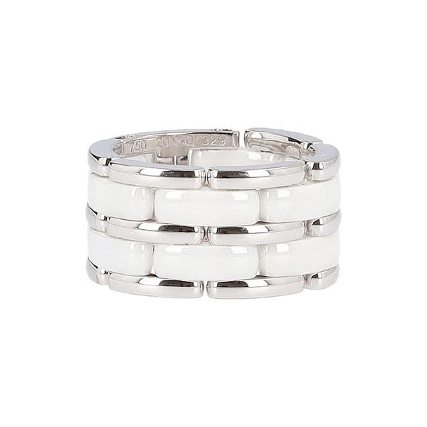 Ceramic/White Gold Ultra Band Ring White