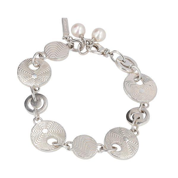 Sterling Silver Star Collection Faux Pearl Bracelet