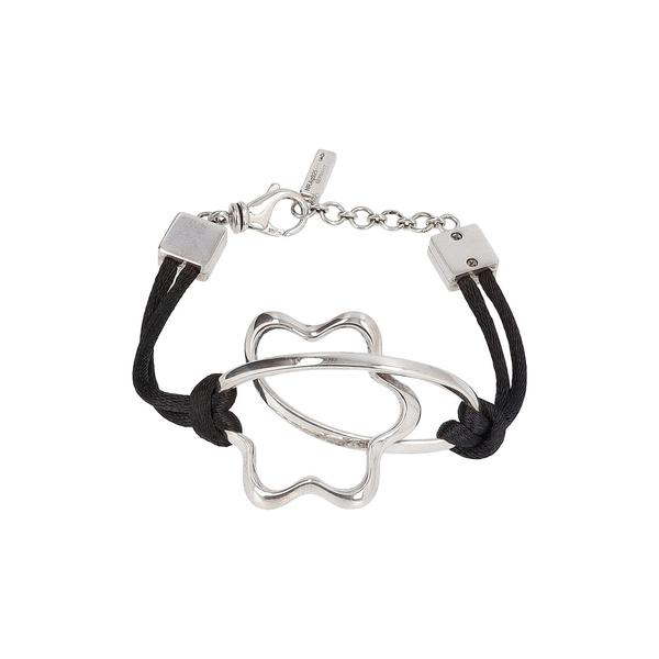 Sterling Silver Star Cord Bracelet Black