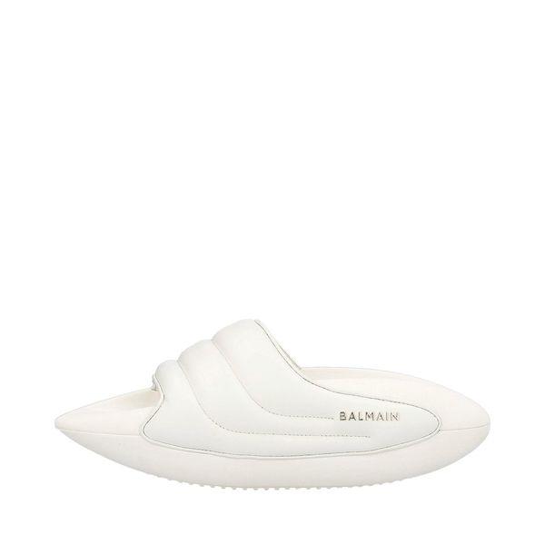 Quilted Leather B-IT Slides White