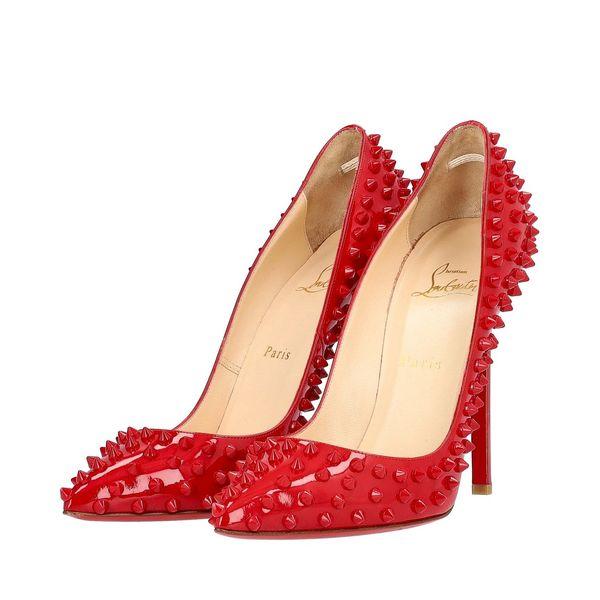 Patent Pigalle Spikes Pumps Red