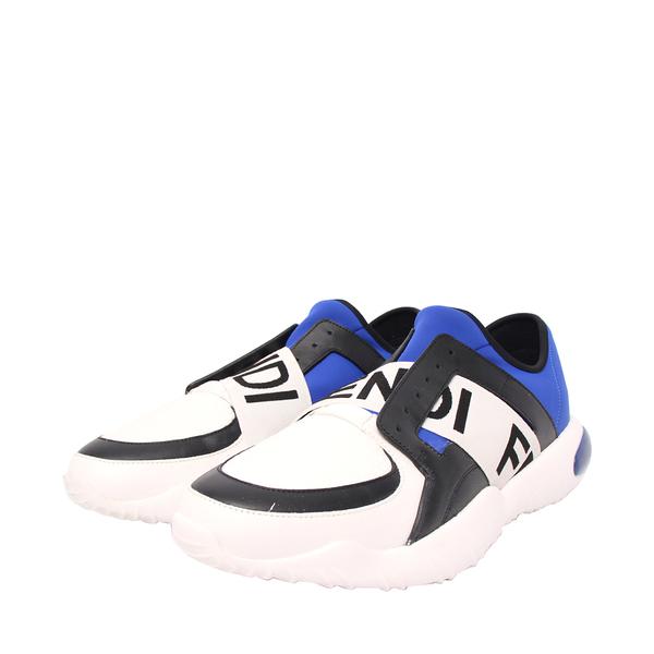 Mixed Material Forever Fendi Runner Sneakers White/Blue/Black