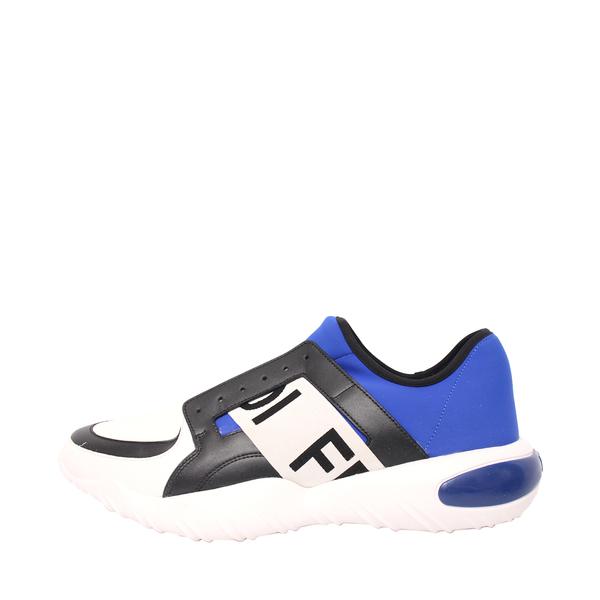 Mixed Material Forever Fendi Runner Sneakers White/Blue/Black