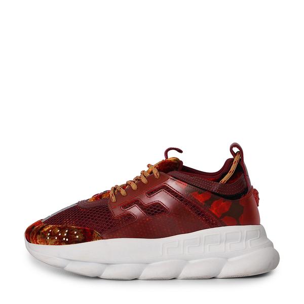 Suede/Mesh Chain Reaction Trainers Burgundy