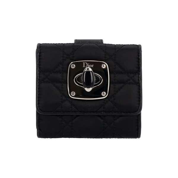 Leather/Nylon Charming Lock Wallet Black