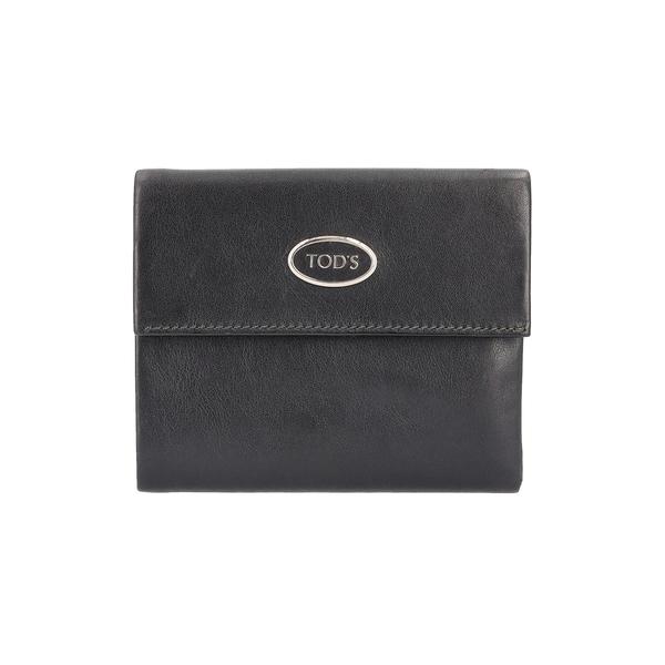 Vintage Leather Folding Wallet Black