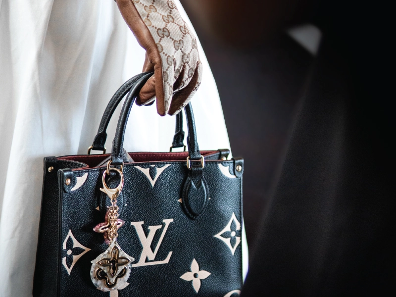 A Louis Vuitton handbag styled for another day out