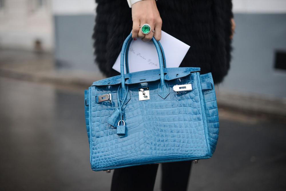 Blue Hermes Bag