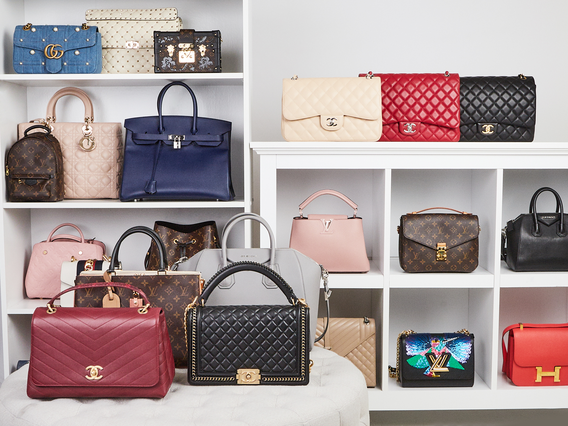 Designer bag closet