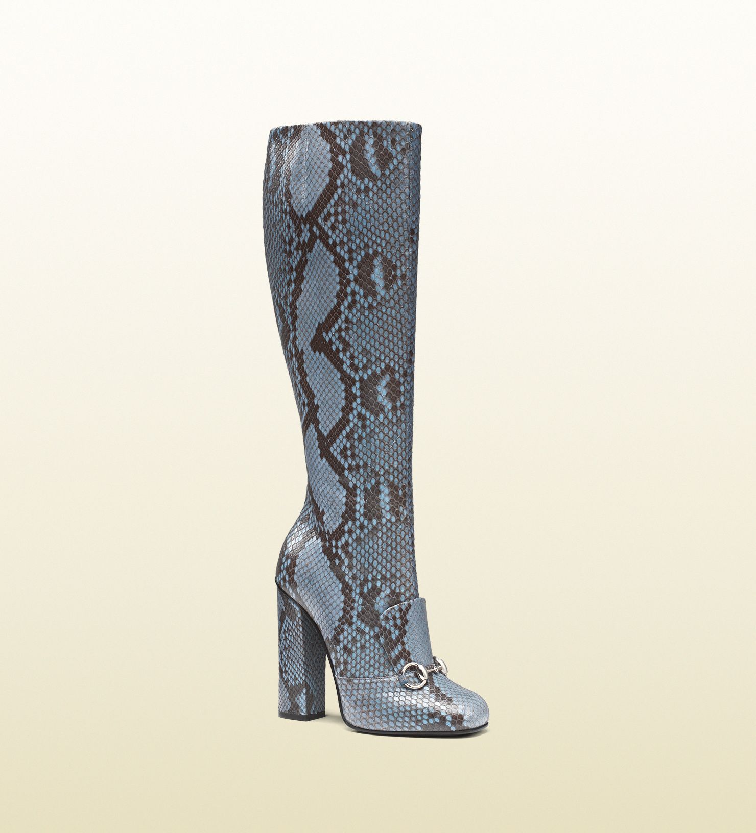 Gucci Python Horsebit Knee Boots