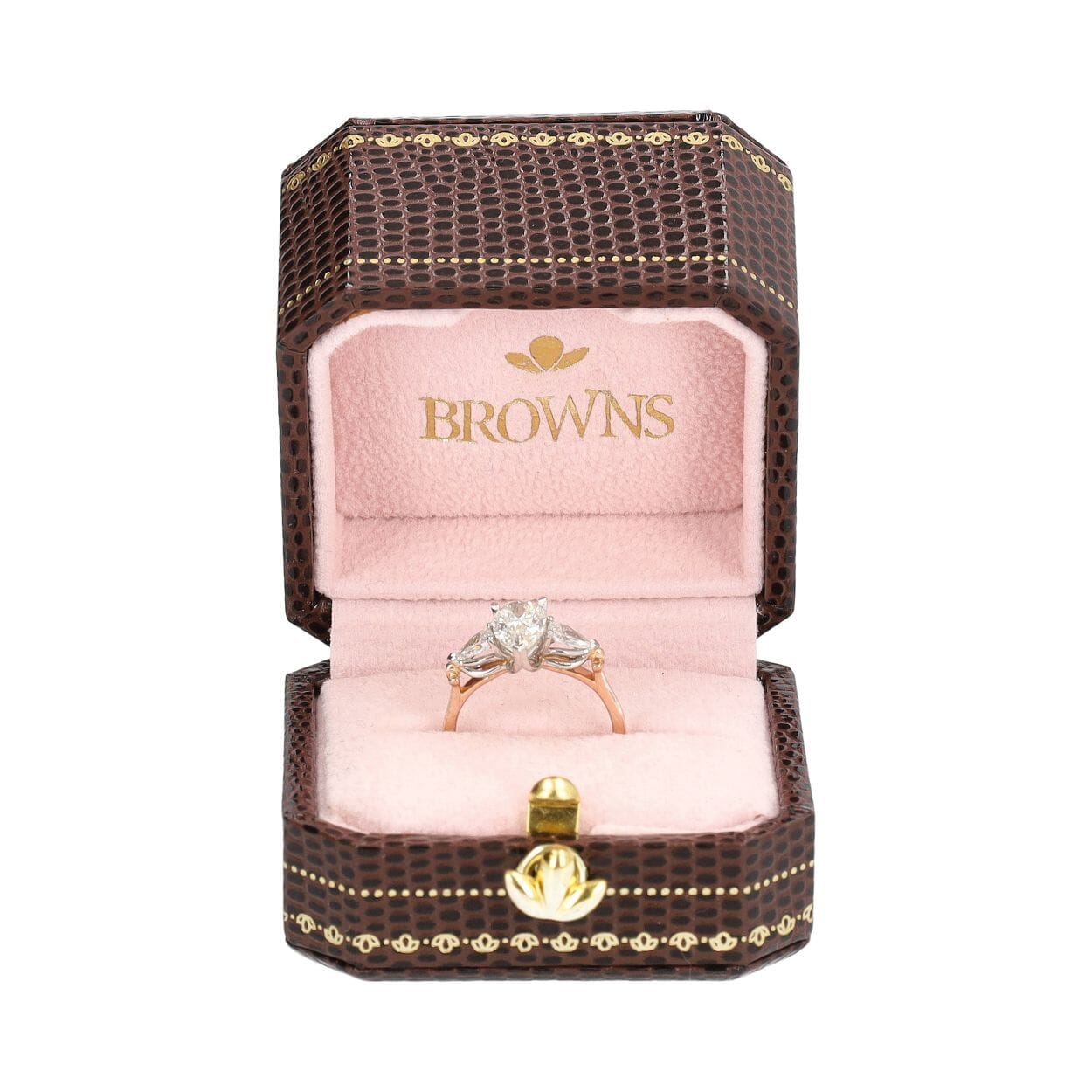 Browns, Rose Gold & Platinum Pear Diamond Today & Forever Ring 