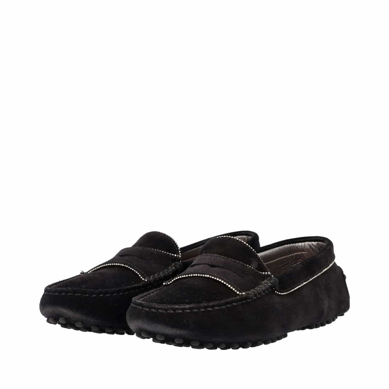 Suede Gommino Loafers Black

