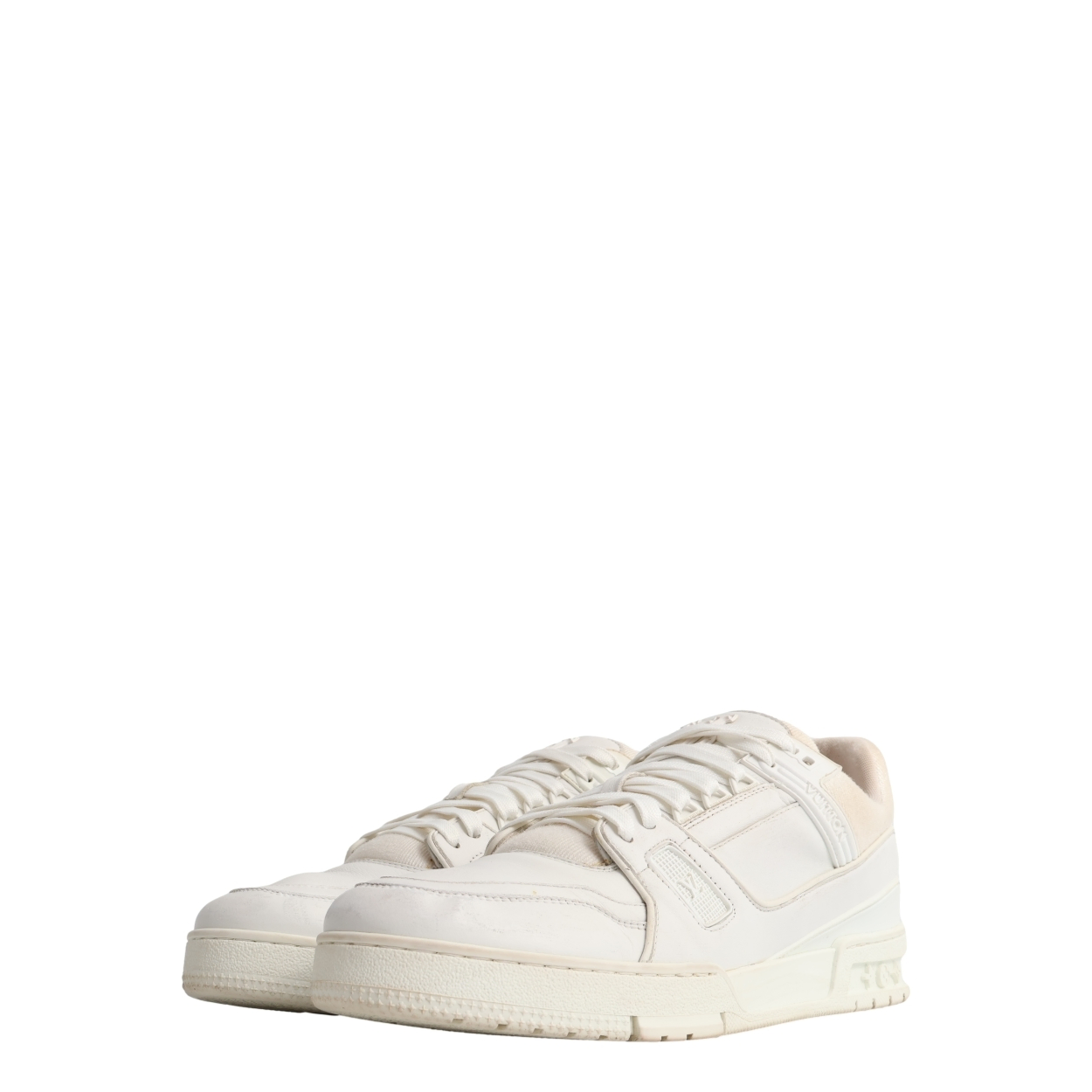 Leather LV Trainer Sneakers White
