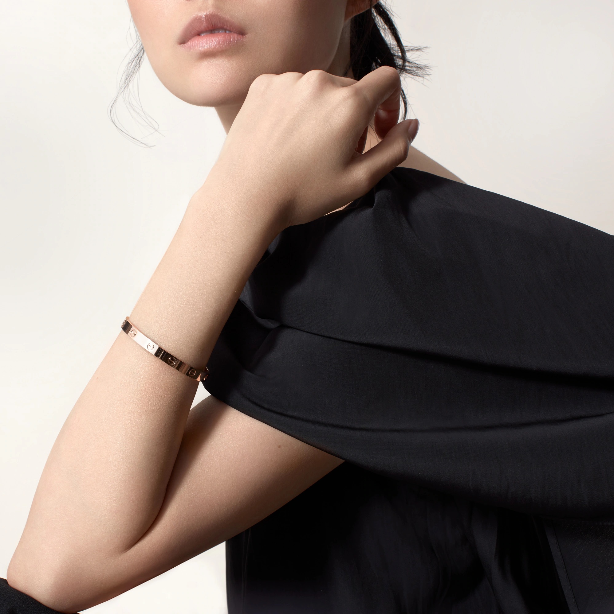 LOVE bracelet, classic model in rose gold.