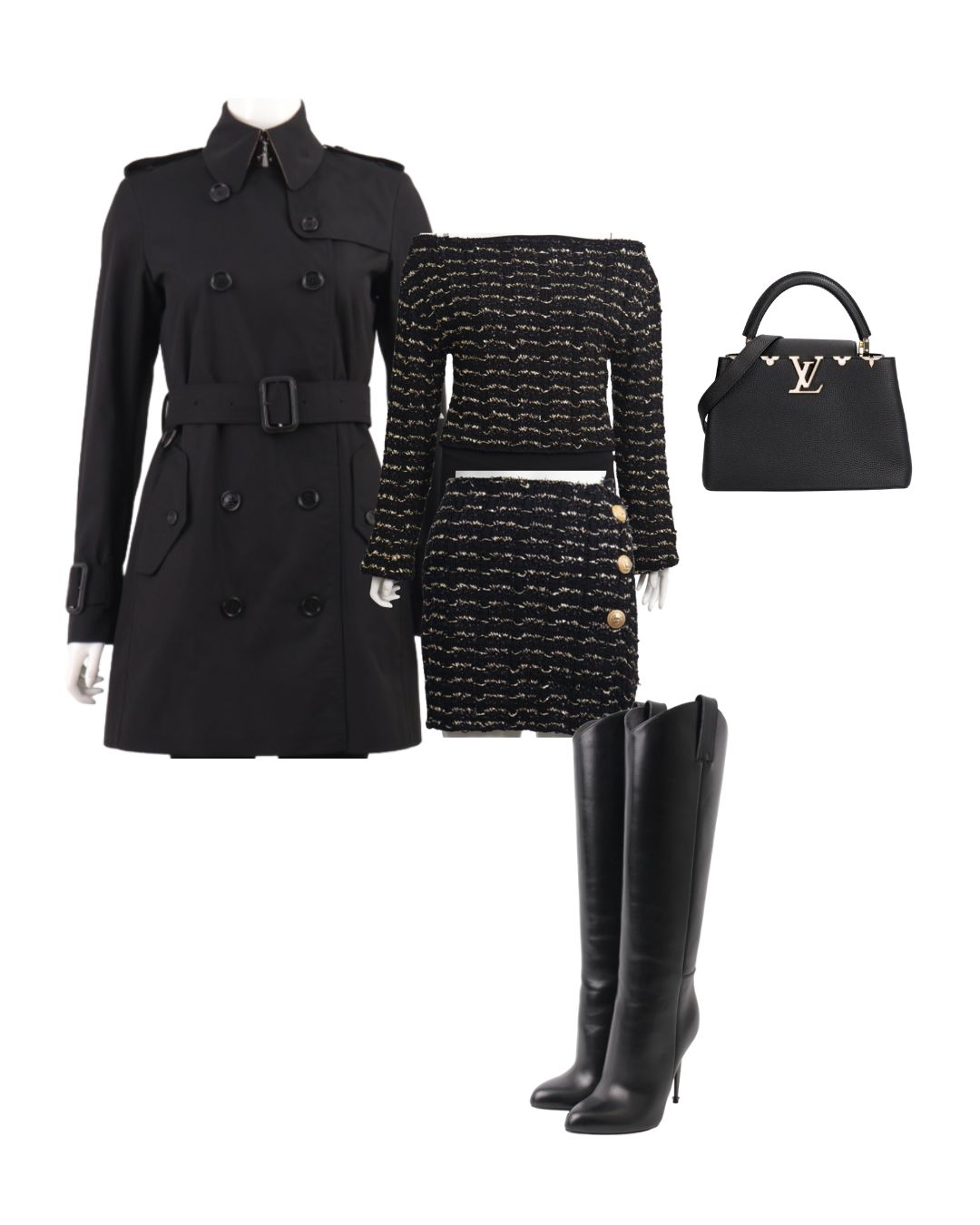 black monochrome outfit