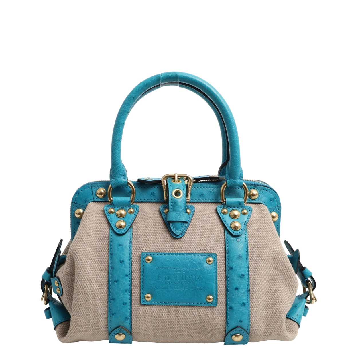 Louis Vuitton: Canvas/Ostrich Sac de Nuit Toile Trianon MM