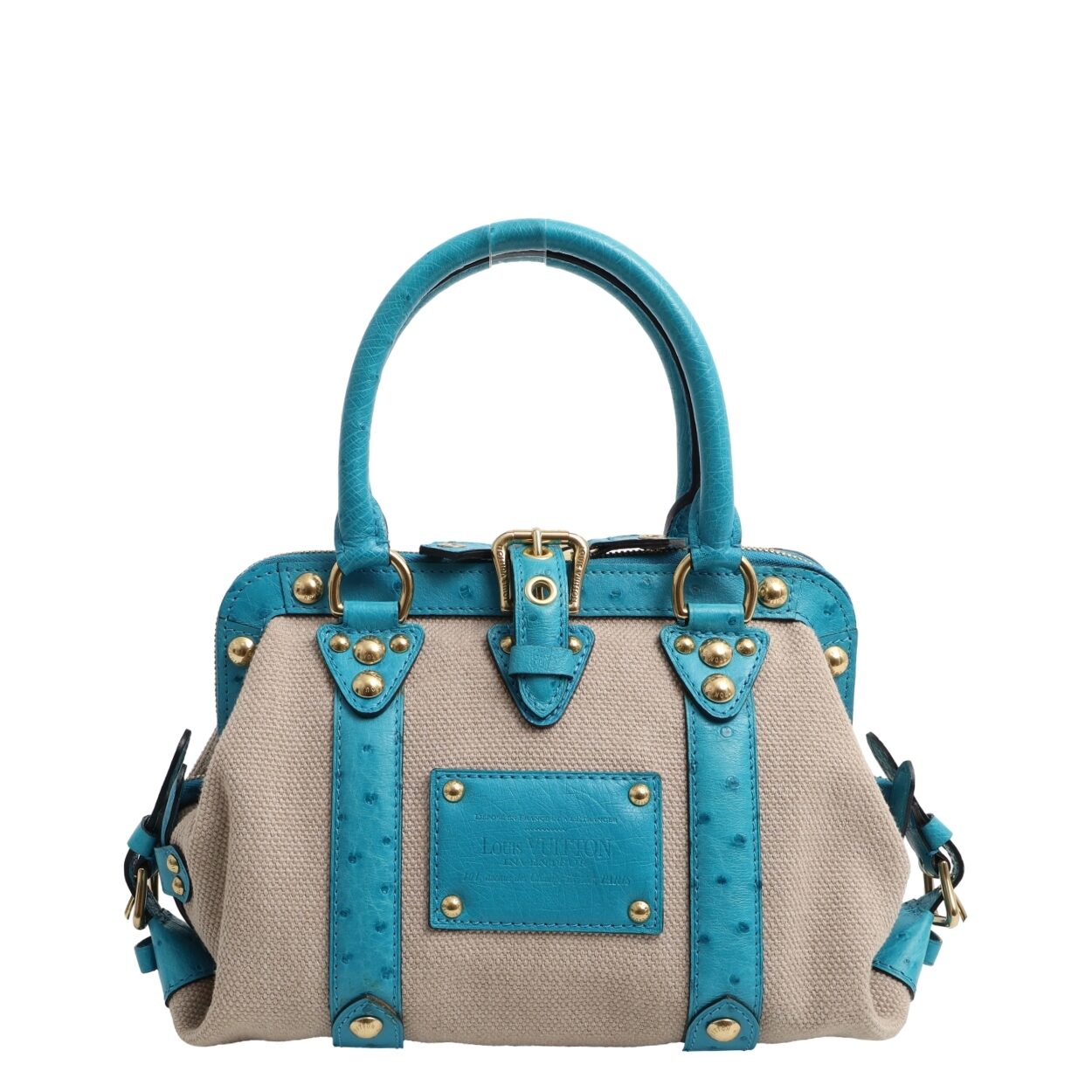 Louis Vuitton: Canvas/Ostrich Sac de Nuit Toile Trianon MM
