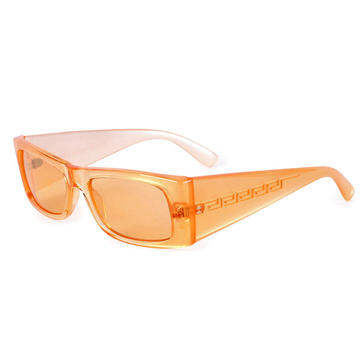 VERSACE Retro Greek Key Motif Sunglasses Orange | Luxity