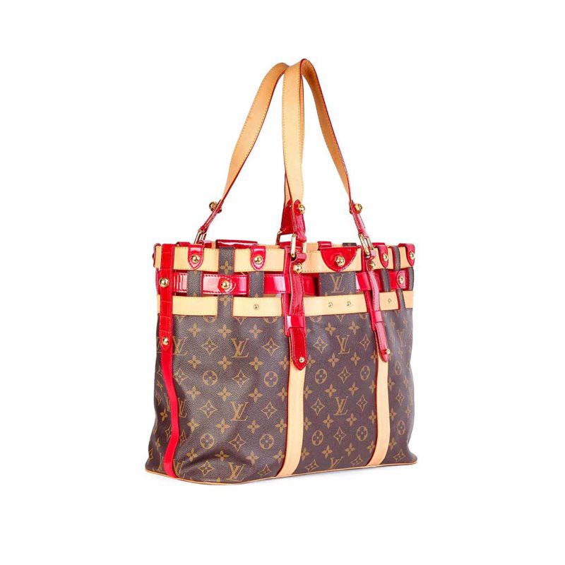 Louis Vuitton Brown Monogram and Red Patent and Crocodile Leather Rubis  Salina GM