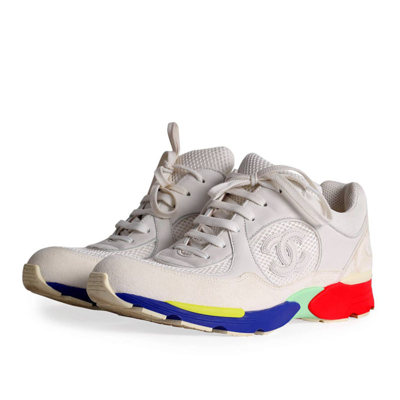 CHANEL Fabric Sneakers with Multicolor Sole - S: 40.5 (7) | Luxity