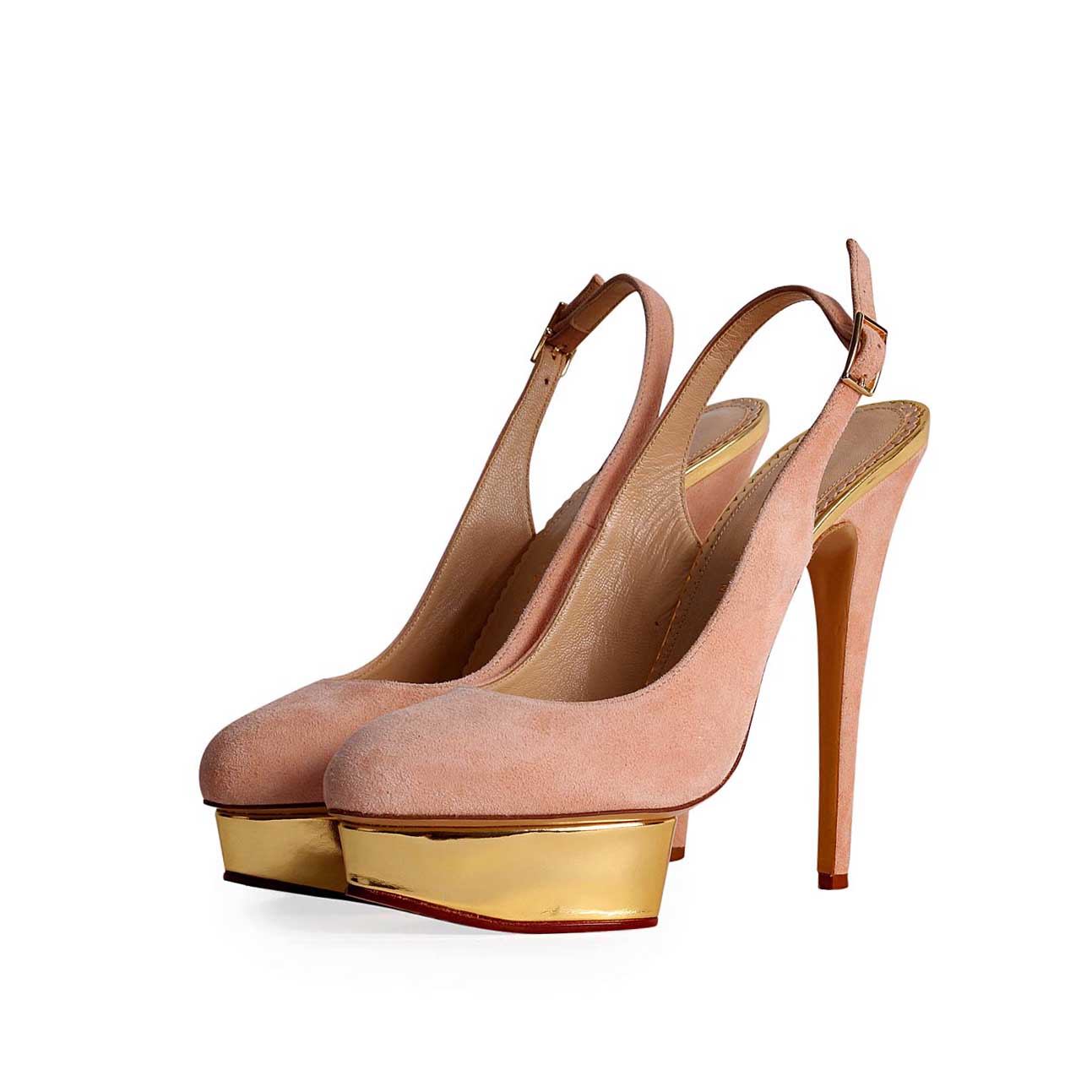snemand Kostume jage CHARLOTTE OLYMPIA Suede Dolly Slingback Pumps Nude - S: 41 (7.5) - NEW |  Luxity
