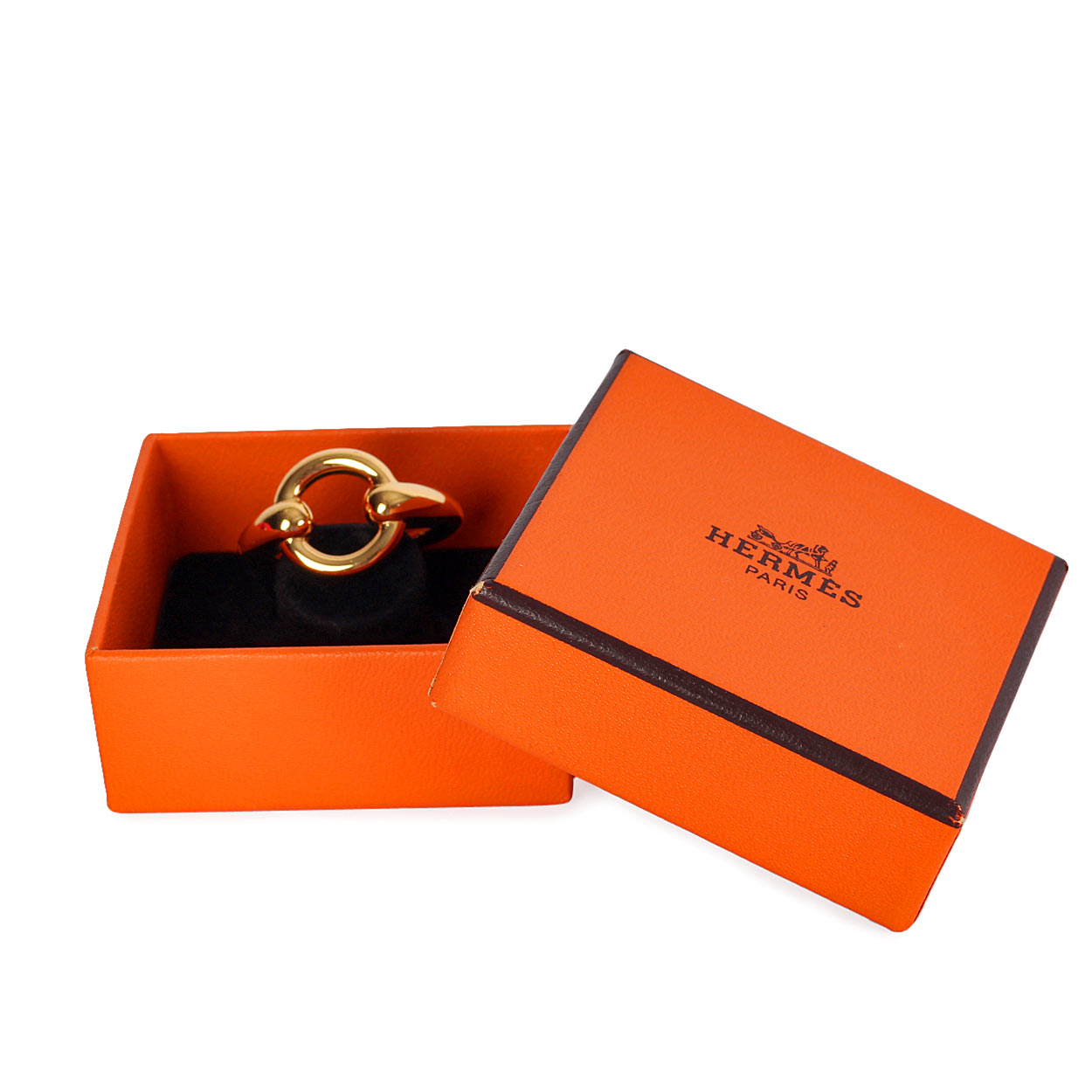 HERMES Gold Horsebit Scarf Ring | Luxity