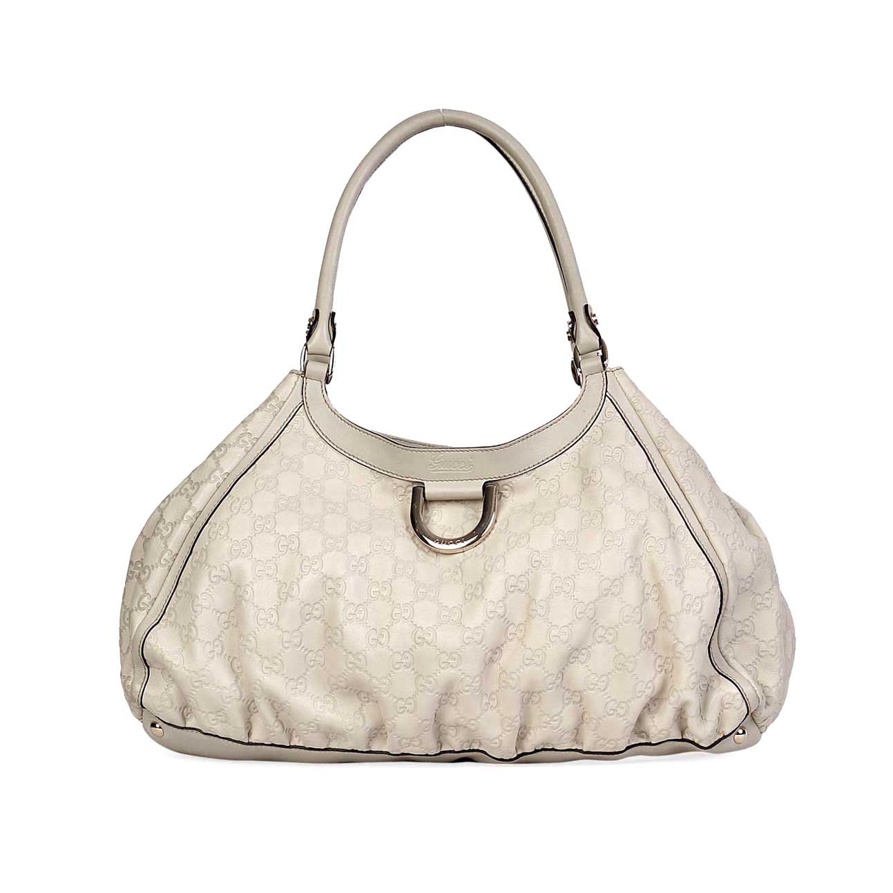 GUCCI Guccissima Large D Gold Shoulder Bag Ivory | Luxity