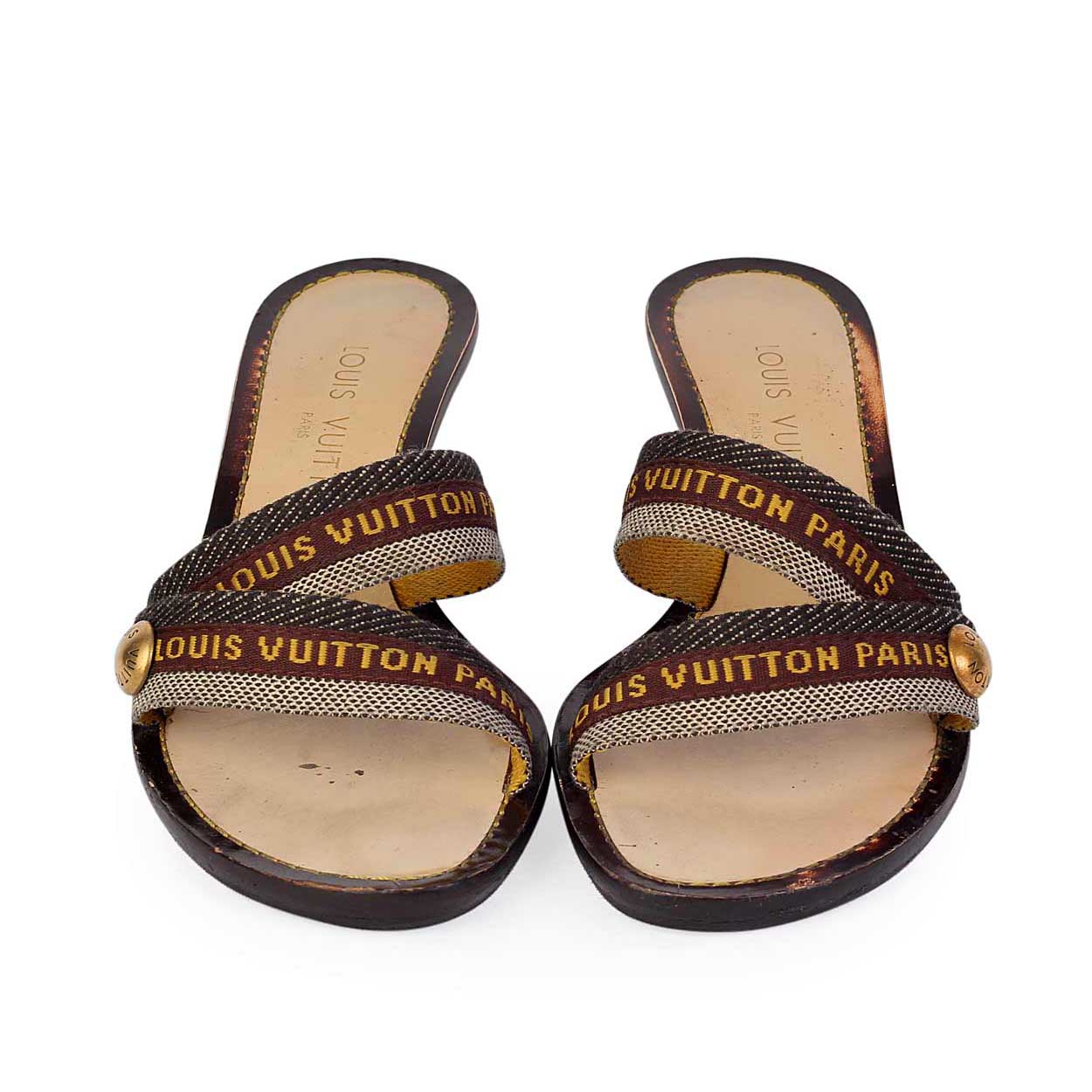 LOUIS VUITTON Cruise Wooden Kitten Heels - S: 36 (3.5) - Luxity