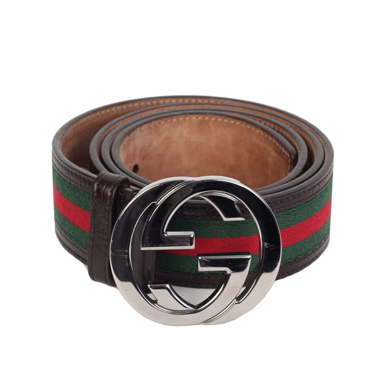 GUCCI Web Signature Mens Belt with G Buckle - S: 100 (40) | Luxity