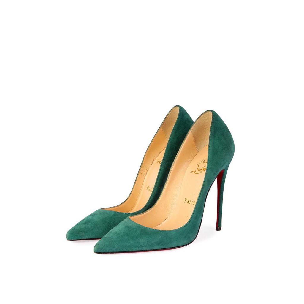 CHRISTIAN LOUBOUTIN Suede So Kate 120 Pumps Green - S: 35.5 (3) | Luxity