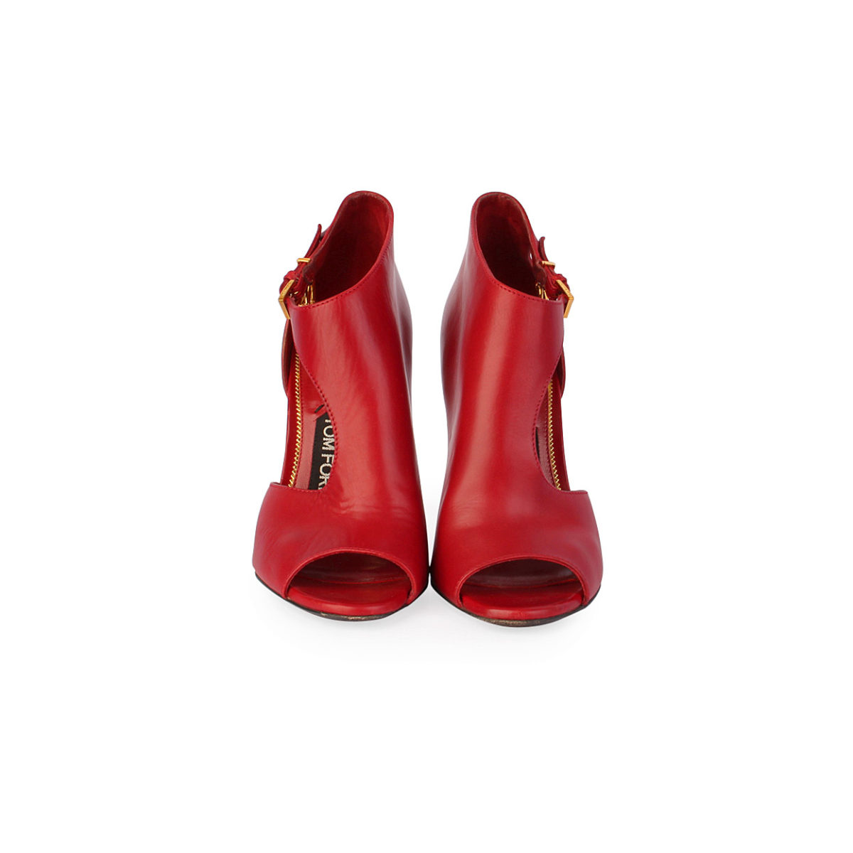 TOM FORD Women's Peep Toe Cut-out Stiletto Booties Red - S: 36 (3.5 ...