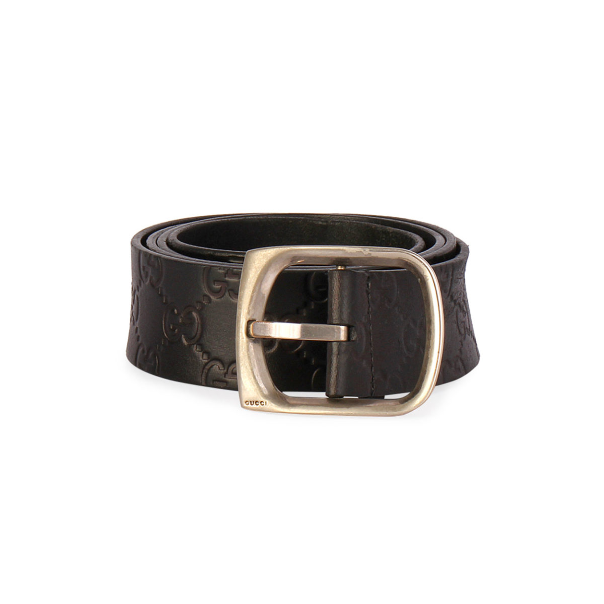 GUCCI Guccissima Large Buckle Belt Black - S: 110 (44) | Luxity