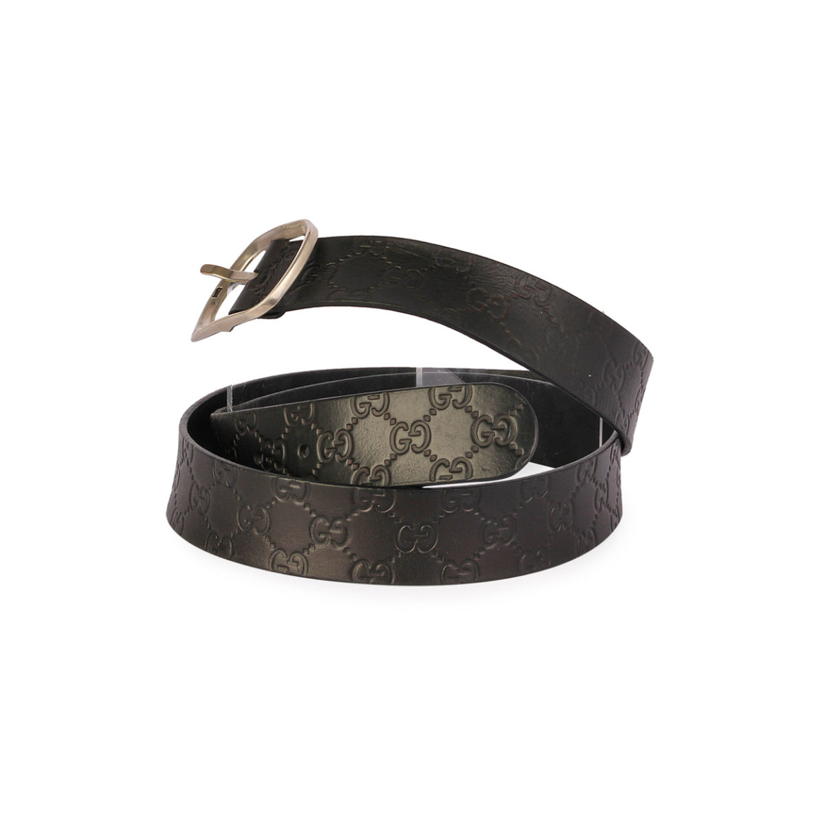 GUCCI Guccissima Large Buckle Belt Black - S: 110 (44) | Luxity