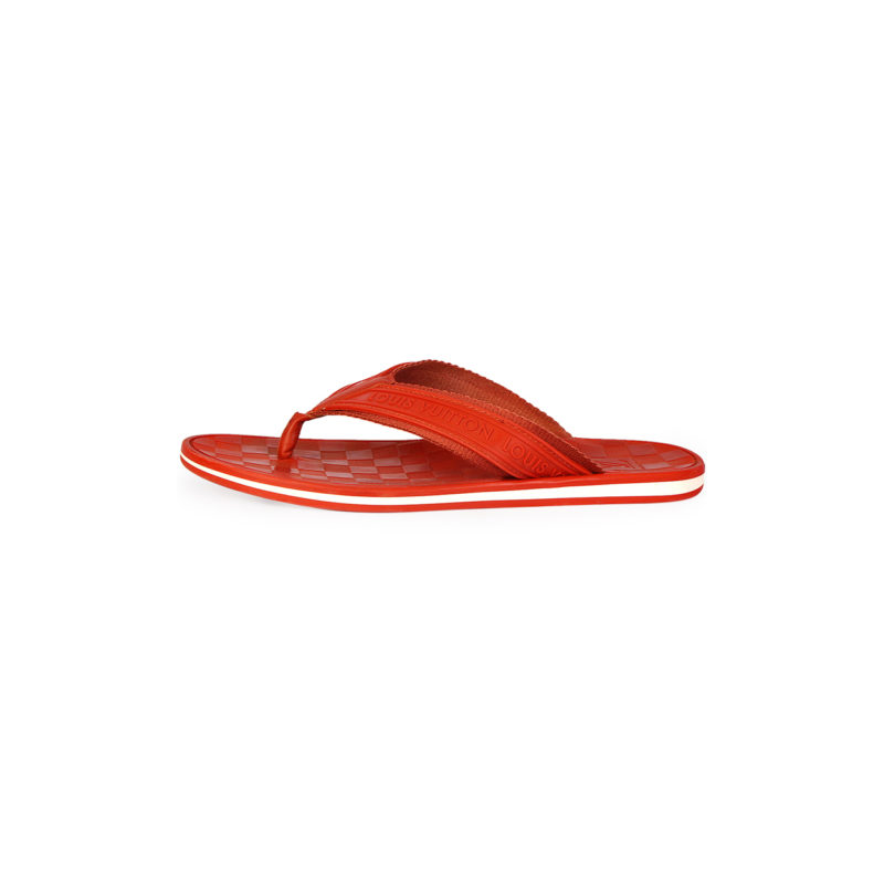 LOUIS VUITTON Men's Rubber Flip Flops Red S: 44 (9.5) | Luxity